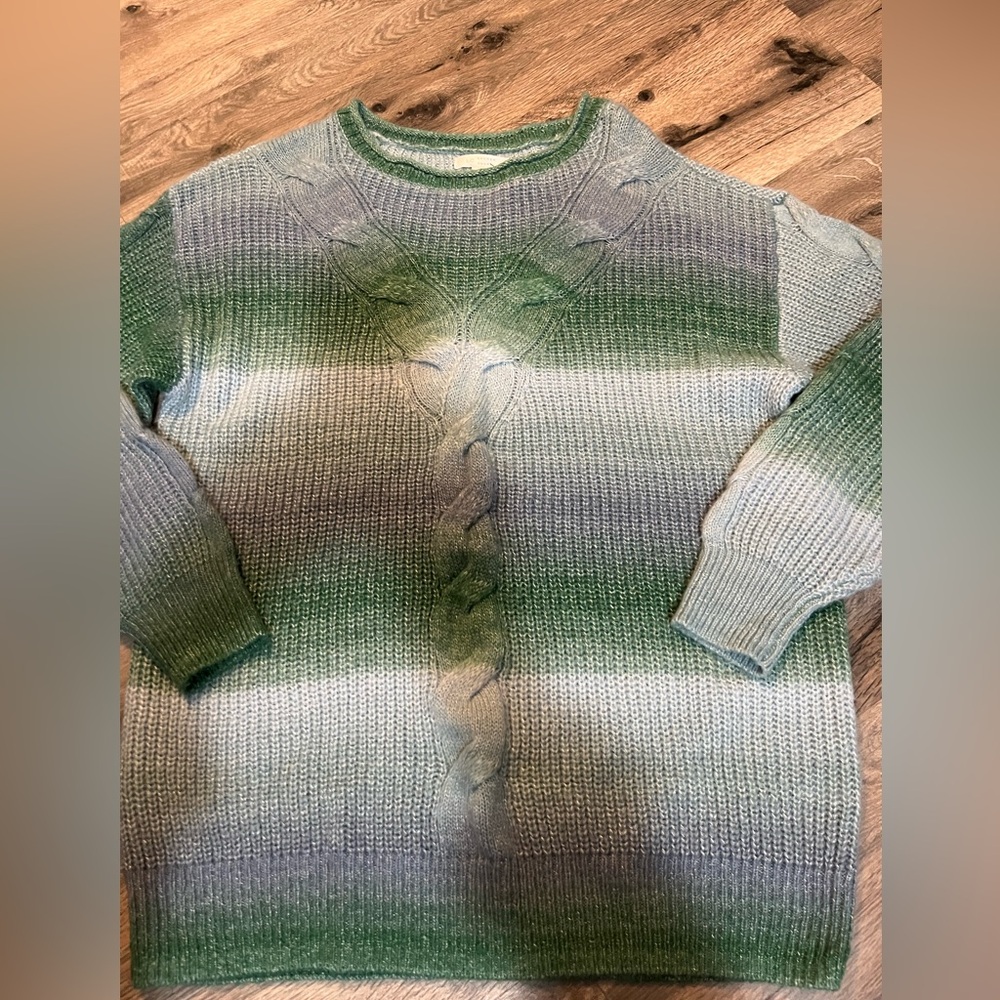 Green and Gray/Blue Gradient Sweater- size M